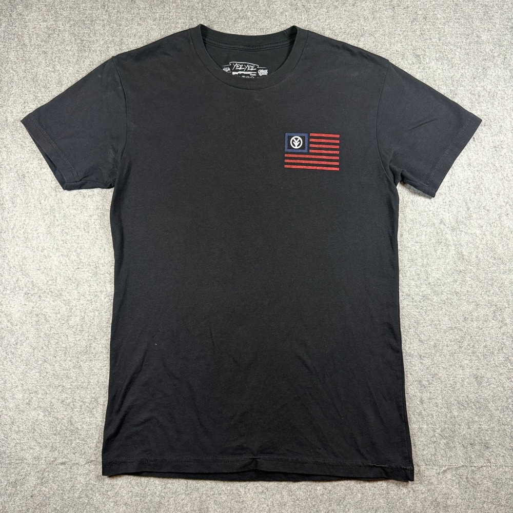Yee Yee Apparel Mens Nation Flag Graphic T Shirt Small Black Short Sleeve Cotton